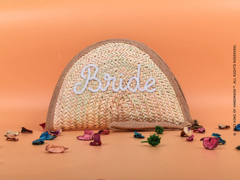 Personalized Bride Bag - Beach Bag - Straw Clutch - Custom Gift